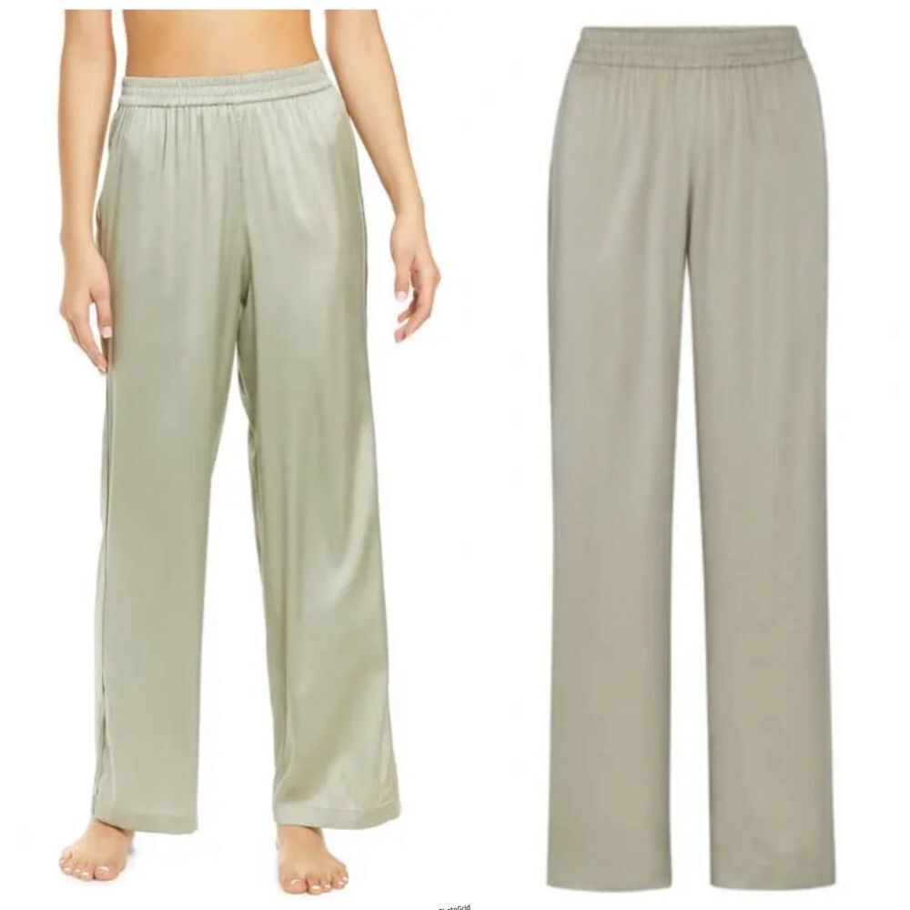 Revolve SKIMS Stretch Silk Satin Pajama Pants in Talc Size 2X